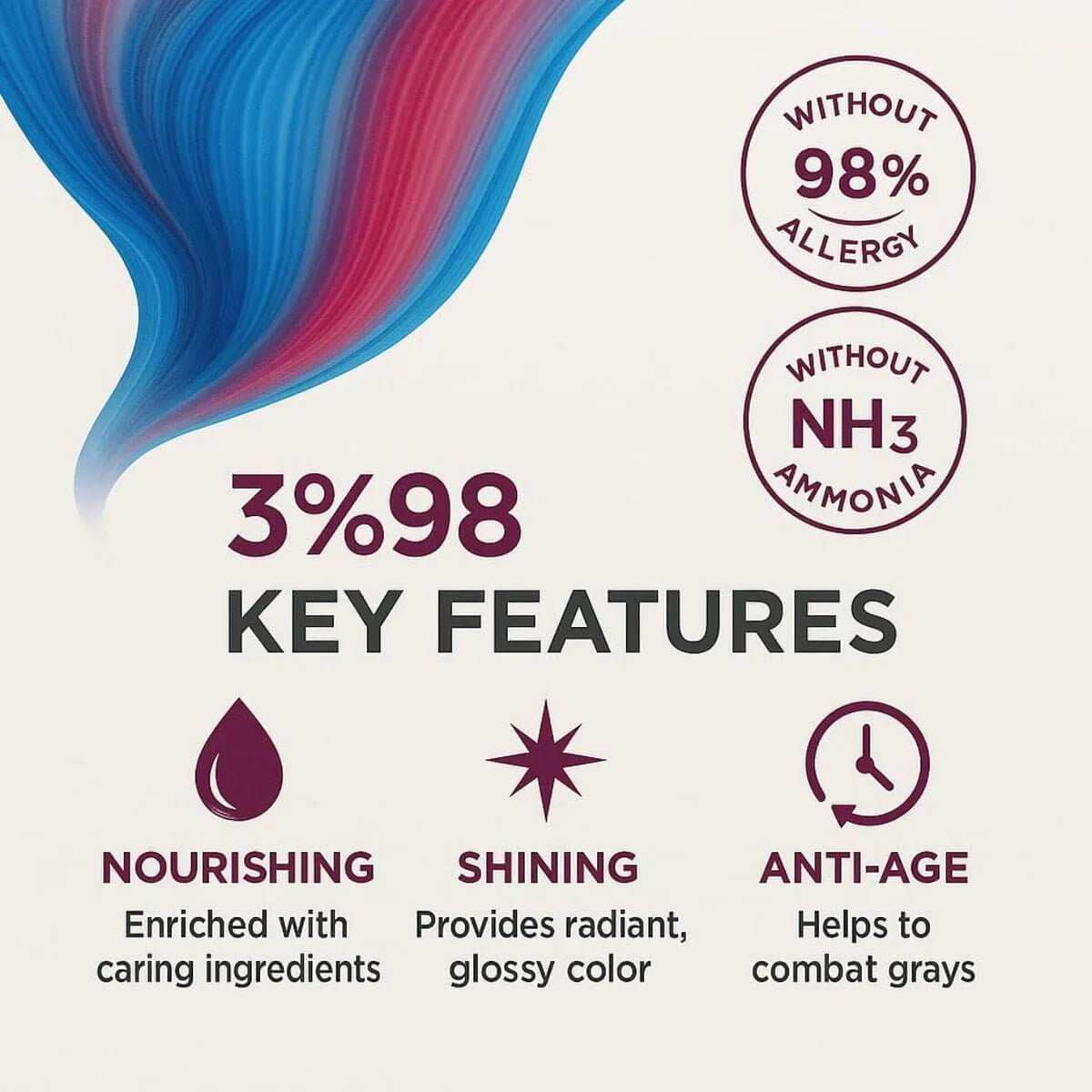 ING Easy For You ہیئر کلر کریم – اٹلی سے درآمد شدہ Easy to Use | Ammonia Free | 100٪ سفید بالوں کو کلر